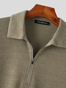 Mens Solid Knit Quarter Zip Long Sleeve Golf Shirt