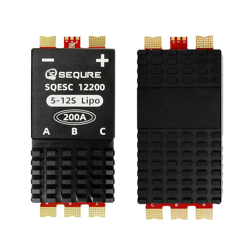 SEQURE SQESC 12200 Brushless Electric Speed Controller ESC 5-12S Power Supply 200A BLHeli_32 / AM32 Firmware Support 128KHz PWM Frequency Suitable For Multi-Rotor Aircrafts Airplane Models Plant Protection Machine Boat Models RC Car Models