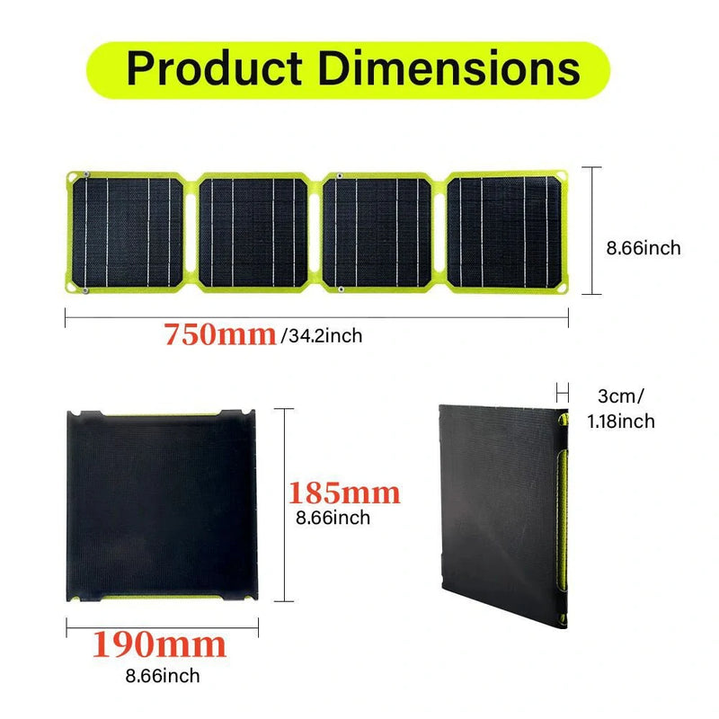 15W High Efficiency Solar Panel with Multiple Output Interfaces Compact Portable Folding Waterproof suitable for Outdoors Camping Hiking USB-C USB-A DC-output Models