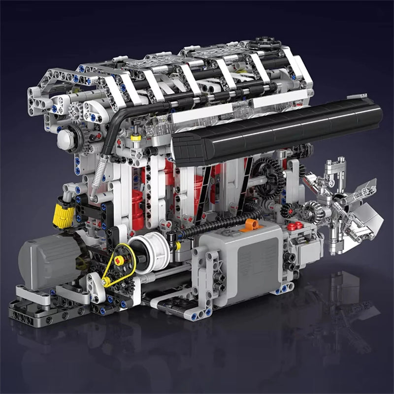 Mould King 10087 L4 Gasoline Engine Model Building Block Technical Car Motorised Inline 4-cylinder Brick Assembly Kit 1787+PCS Science Education Discovery Toys Children Gifts