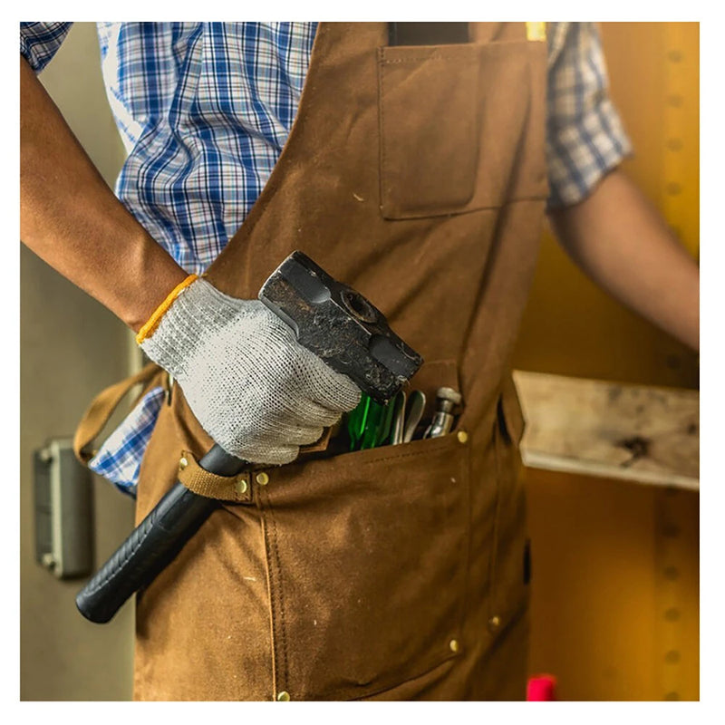 Woodworking Gardening Apron for Men with Multiple Tool Pockets Canvas Work Apron for Woodworkers Gardener Carpenters Blacksmiths