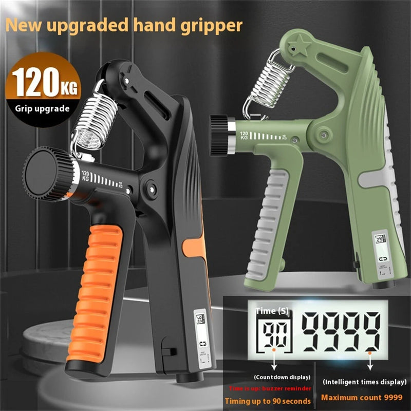KALOAD 10-120kg Adjustable R-Type Hand Gripper with Countdown/Counting Finger Strength Rehabilitation Trainer Arm Muscle Hand Exercise Equipment for Men Women