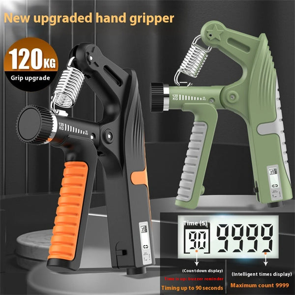 KALOAD 10-120kg Adjustable R-Type Hand Gripper with Countdown/Counting Finger Strength Rehabilitation Trainer Arm Muscle Hand Exercise Equipment for Men Women