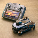 LSRC GT8 WiFi FPV with 4.9inch LCD Screen Controller HD Front Bottom Rear Three Camera Servo Gimbal 360 Obstacle Avoidance Brushless Foldable RC Drone Quadcopter RTF