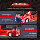 DANIULE Toys 3355 RTR 1/87 2.4G 4WD RC Car Mini Half-Scale Simulation Tractor Semi Drift Truck Optional Trailer Competitive Stunt Racing LED Light Transport Desktop Vehicles Models Boys Birthday Gifts