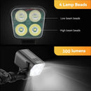 BENGGUO 2-in-1 LED Bicycle Front Light with Bell Horn 4 Super Bright LEDs 500mAh Battery Type-C Charging Safe for Night Cycling