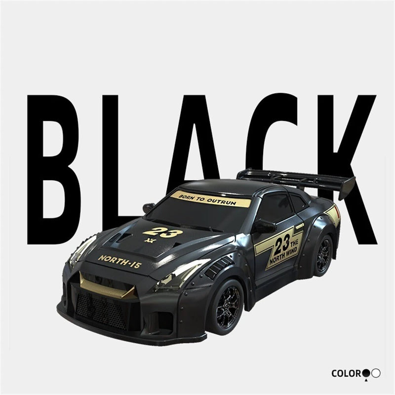 S916 RTR Mini 1/43 2.4G 4WD Drift RC Car Gyro GTR Race LED Light Full Scale Remote Control High-Speed Motor On-Road Racing Vehicle Model Boys Gifts Toys