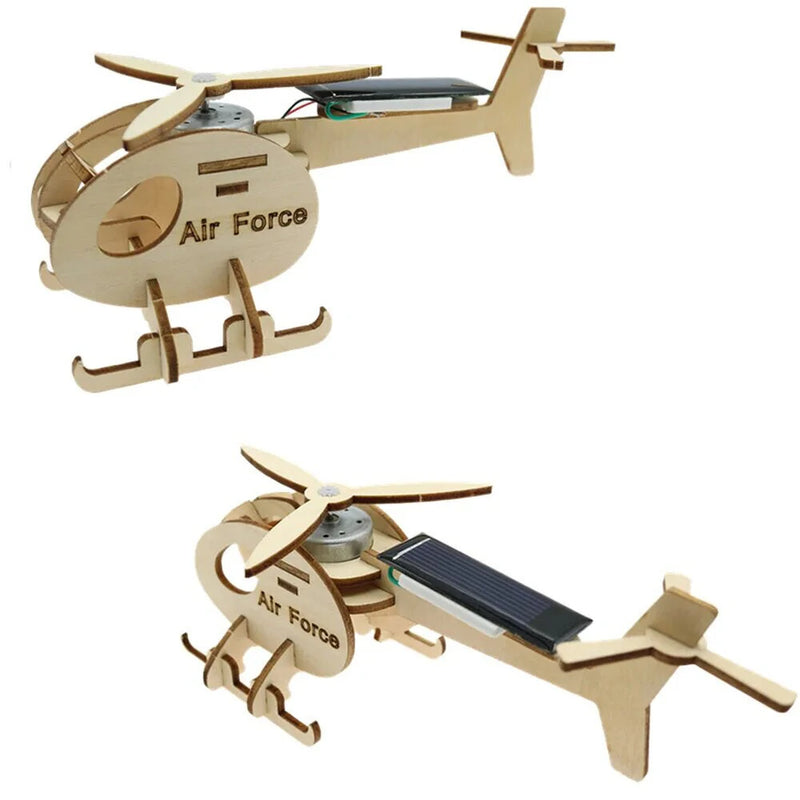 Mini Solar Plane Assembled Toy Kids Handmade Interesting Invention Educational Science Experiment DIY Gift Puzzle