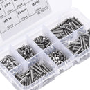 230pcs M3 304 Stainless Steel Allen Hex Drive Button Head Socket Cap Bolts Screws Nuts Assortment Kit Box Nuts Allen bolts Set