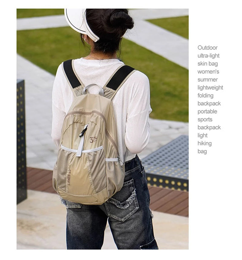 IPRee Ultralight Foldable Backpack,Waterproof Hiking Pack for Trekking Travel,Compact Long-lasting Small Bag with Adjustable Straps