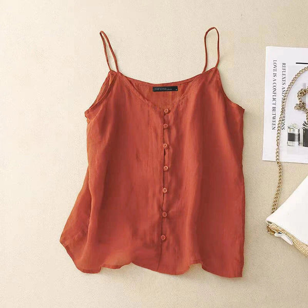 ZANZEA Womens Spaghetti Strap Camisole Summer Tank Tops V Neck Casual Slip Blouse Streetwear