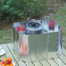 8/10 Plates Camping Gas Stove Folding Burner Wind Shield Aluminum Alloy Windproof Screen for Outdoor Camping Picnic Cooking