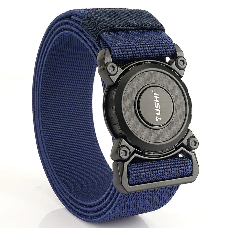 TUSHI 2023 Hot Sell Men Belt 125cm*3.8cm Elastic Polyester Waistband New Design Metal Quick Release Buckle Tactical Girdle