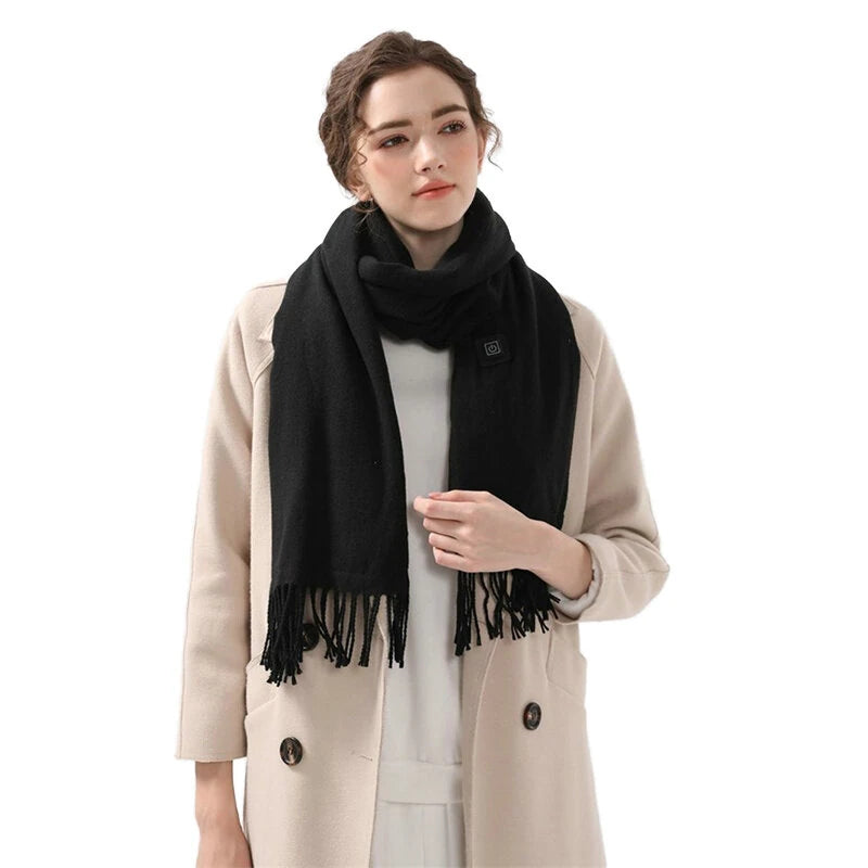 TENGOO Electric Heated Scarf Neck USB Charging Heating Pad 3 Temperature Adjustable Heating Neck Wrap Washable 3s Fast Heating for Men Women