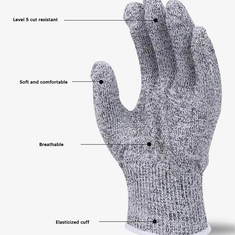 IPRee Level 5 Cut Proof Stab Resistant Wire Metal Glove Kitchen Fishing Cuts Gloves for Oyster Shucking Fish Gardening Safety Gloves