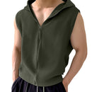 INCERUN Zip-Up Hooded Tank Top for Men Comfy Solid Color Men Vest Summer Daily Sleeveless Male Clothing
