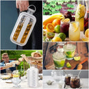 Portable Ice Hockey Pot 2 In 1 Water Bottle Ice Ball Machine Bottle Reusable Round Ice Cube Molds For Whiskey Juice Cocktails Kitchen Bar Ice Tools