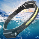 BIKIGHT LX300 2XPE+COB Induction Headlight 1200mAh 270 Wide Range 350LM 5 Lighting Modes Type-C Rechargeable Head Torch COB Outdoor Cycling Adventure Fishing Flashlight Bike Headlamp