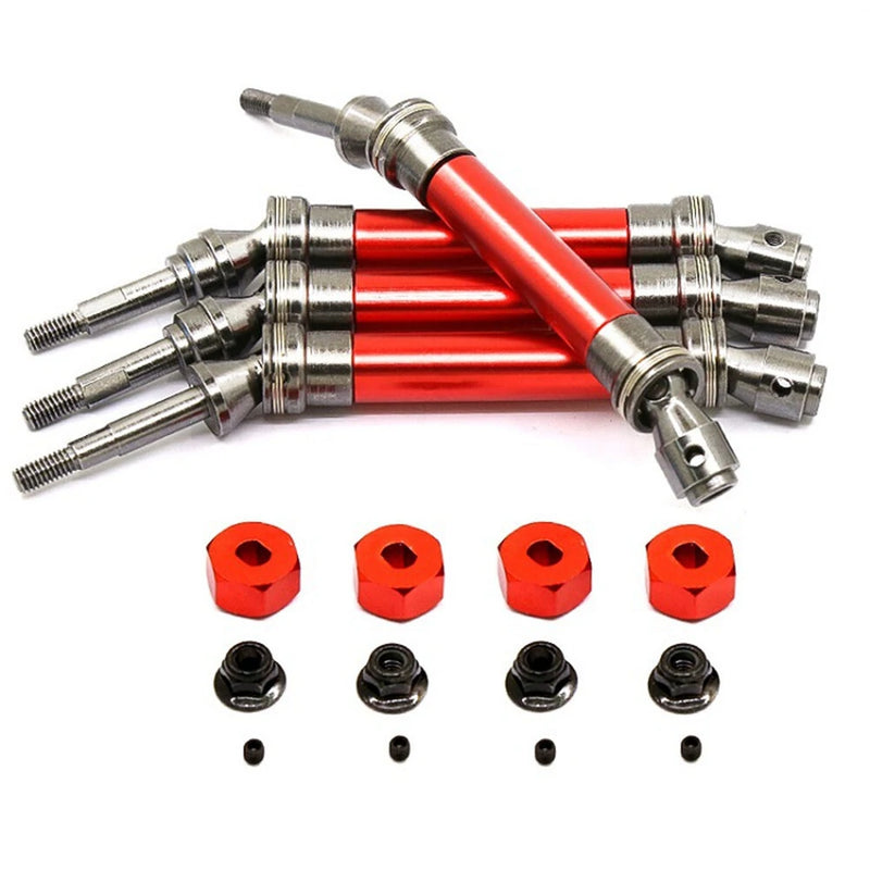 Upgraded Metal Front Rear CVD Drive Shaft w/ Hex Adapter for SLASH 4x4 Huan QI 727 1/10 RC Cars Vehicles Models Parts