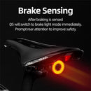 ROCKBROS Q5 Smart Auto Brake Sensing Bicycle Taillight Vibration Sensor Wake-up IPX6 Waterproof USB Charging Bike Rear Light for Night Riding