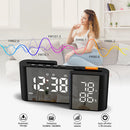 LCD Digital Desk Wall Alarm Clock with USB Charging Station Dual Screen LED Dimming Temperature And Humidity Electronic Clock Radio Alarm Clock