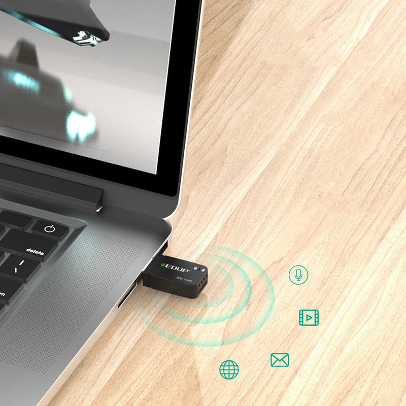 EDUP 1300Mbps USB3.0 Wifi Adapter Network Card 5.8Ghz 2.4Ghz Dual Band Wireless Win11 AC USB Adapter for PC Desktop Laptop
