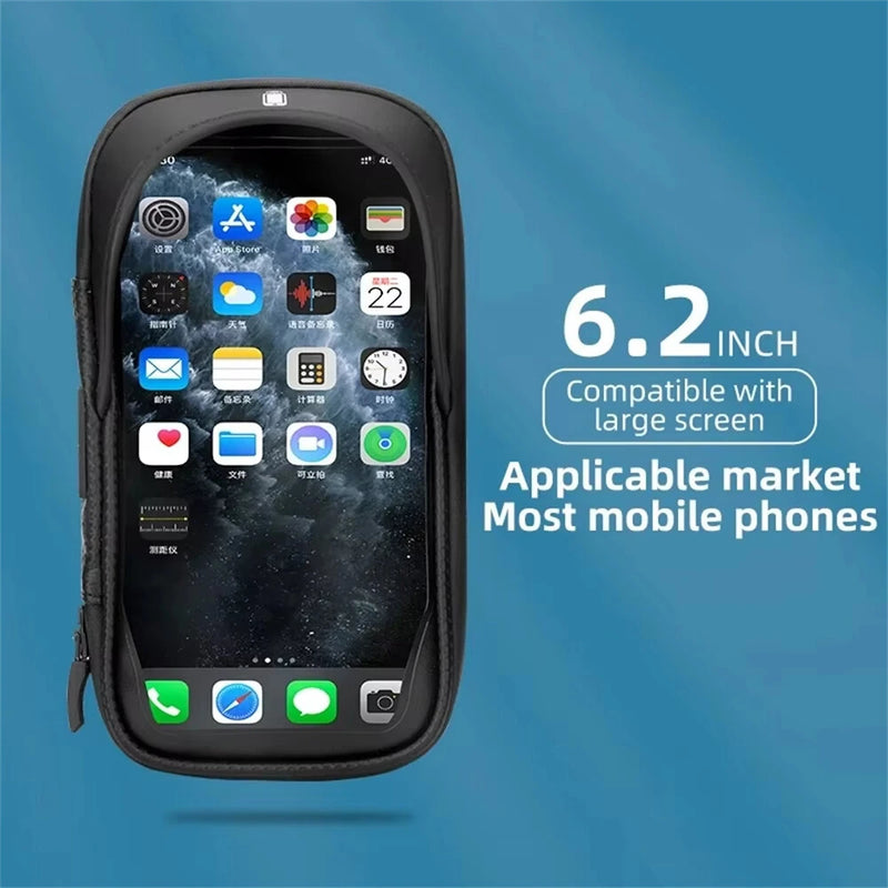 ROCKBROS B17-7 6.2'' Portable Touch Screen Phone Holder Bicycle Bag 360 Adjustable Waterproof Bike Front Frame Bag