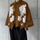 INCERUN Men Flowers Print Loose Fit Long Sleeve Shirts Casual Daily Large Size Lapel Tops for Men S-5XL