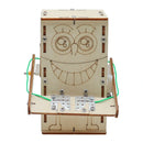 Wooden DIY Electric Powered Coin Eating Robot Puzzle Assembly Technology Small Production Creative Invention Mechanical Science Toy