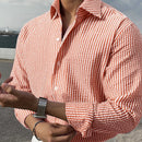 INCERUN Mens Windsor Collar Striped Long Sleeve Shirt Comfortable Casual Lapel Top for Male S-5XL