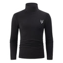 TENGOO Men's Black Fleece Turtleneck Warm Base Layer Shirt In Autumn Winter Casual Comfortable Long Sleeve Thermal Top