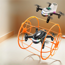 YLR/C S166 Removable 2 Batteries Design Climb Wall Flat Running AIR Flying Modes with Gradient Lighting 360 Stunt Roll Grid Full Protection Child Gift RC Toys Drone Quadcopter RTF