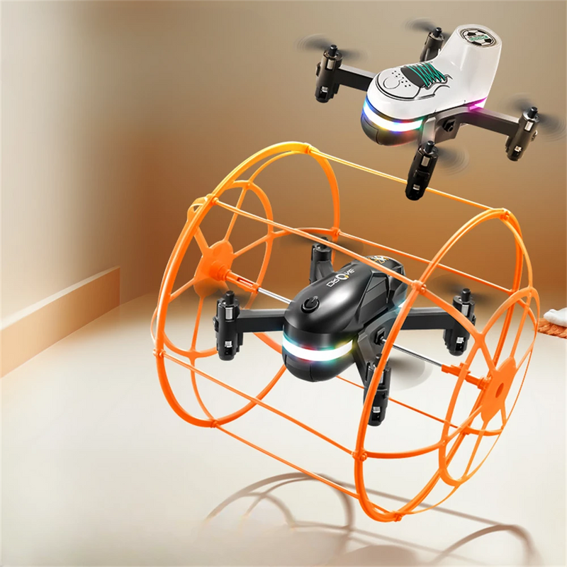 YLR/C S166 Removable 2 Batteries Design Climb Wall Flat Running AIR Flying Modes with Gradient Lighting 360 Stunt Roll Grid Full Protection Child Gift RC Toys Drone Quadcopter RTF