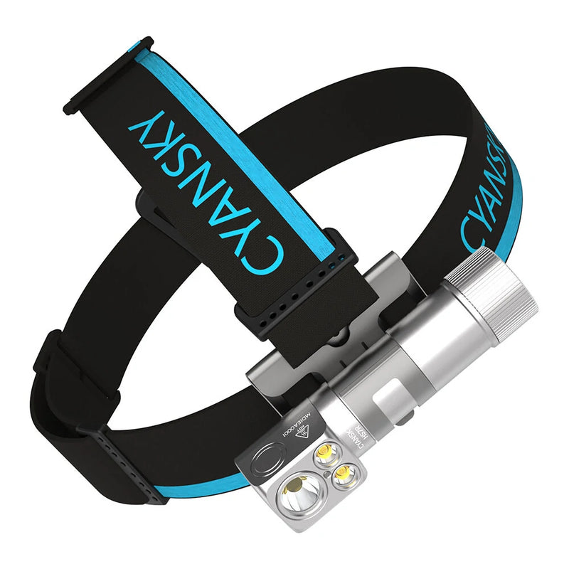 Cyansky HS7R 2800 Lumens Powerful  2 in 1 LED Flashlight Headlamp Spotlight and Floodlight Headlight Rechargeable Head Light Torch For Camping Fishing