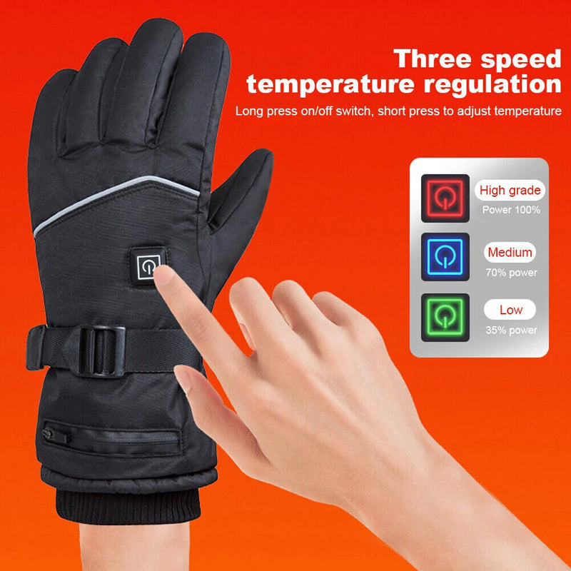 TENGOO Winter Heated Gloves Motorcycle Waterproof Gloves Heated Heating Warm Work Gloves Thermal Heated Outdoors Cycling Ski Gloves Battery Heated Gloves