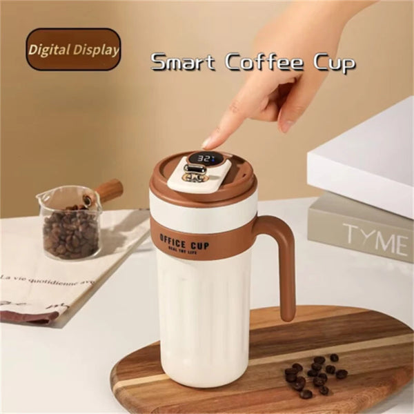 IPRee 650ml Stainless Steel Insulation Cup with Handle Smart Coffee Cup LED Temperature Display Portable Cute Water Bottle for Car