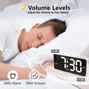 Smart LED Mirror Digital Clock Alarm Clock LED Digital Clock Auto Dimming Mirror Rechargeable Digital Clock for Bedrooms 4 Level Brightness&2 Level Volume