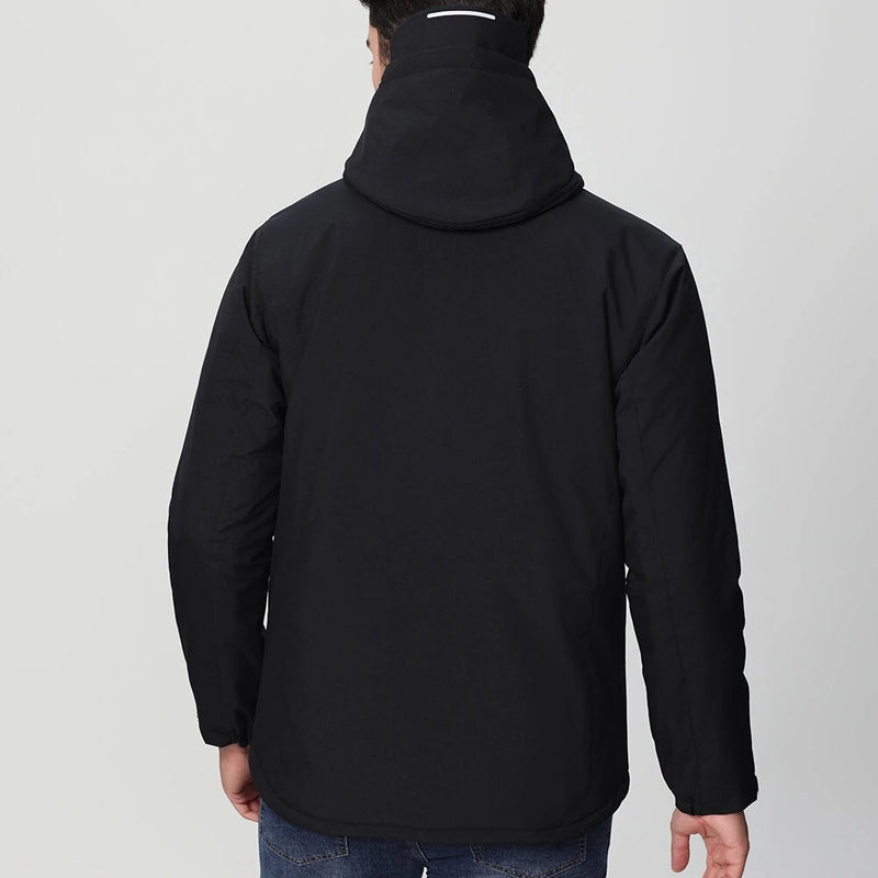 TENGOO 10 Zones Electric Heated Jacket - 3 Gear Control Temperature, Windproof, USB Charging, Thermal Hoodie Coat for Outdoor Hiking Camping