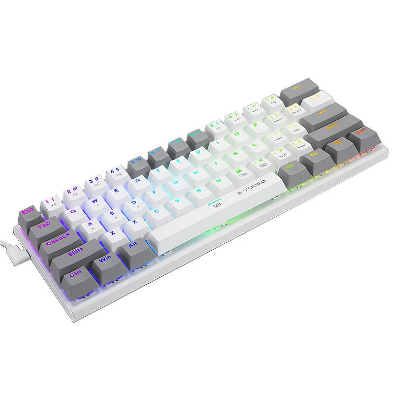 E-YOOSO Z-11 61 Keys Wired Mechanical Gaming Keyboard Hot Swappable Blue/Red Switch Type-C Detachable Wired Cable 60% Layout Gaming Keyboard