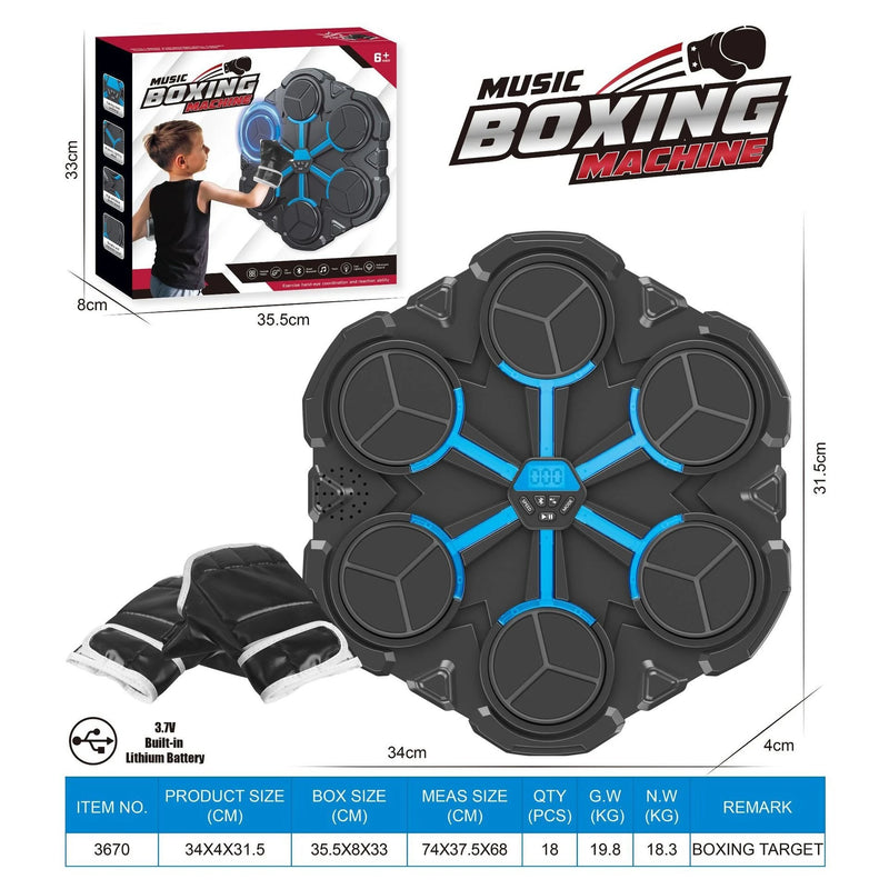 KALOAD Smart Bluetooth Music Boxing Machine Decompression Fighting Fitness Home Boxing Wall Six Target Boxing Trainer with Gloves