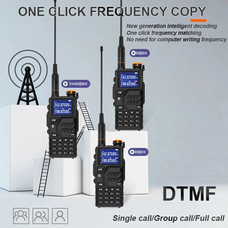 Baofeng K5 Plus Dual Band High Power Walkie Talkie Long Range 2500mAh Rechargeable NOAA Two-way Radio Portable Transceiver EU Plug