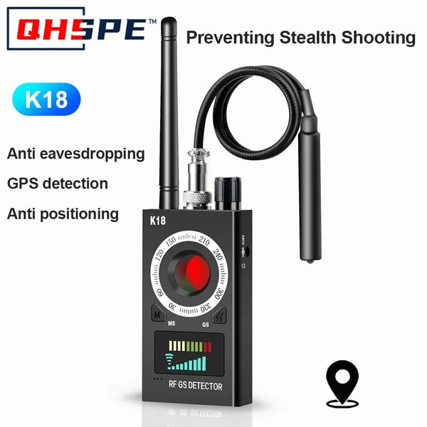 K18 Multi-function Anti-Candid Cam Wireless Lens Device Finder 1.2MHz-3GHz GSM Audio Bug Finder GPS Signal RF Tracker Detect Infrared Detector