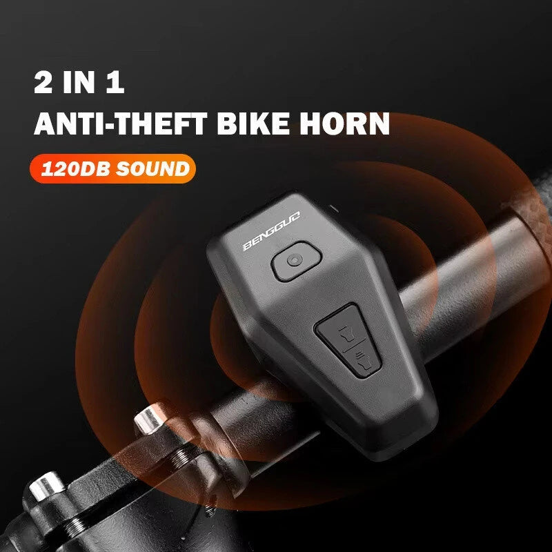 BENGGUO BG-3510 USB Electric Bike Bell Bike Motorcycle Electric Bell Horn With Anti-Theft Alarm Rechargeable Warning Safety Bell for Cycling