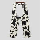 INCERUN Men Pants Fashion Milk Print Scooped Pants Summer Party Button Trousers Male Clothing Bottoms