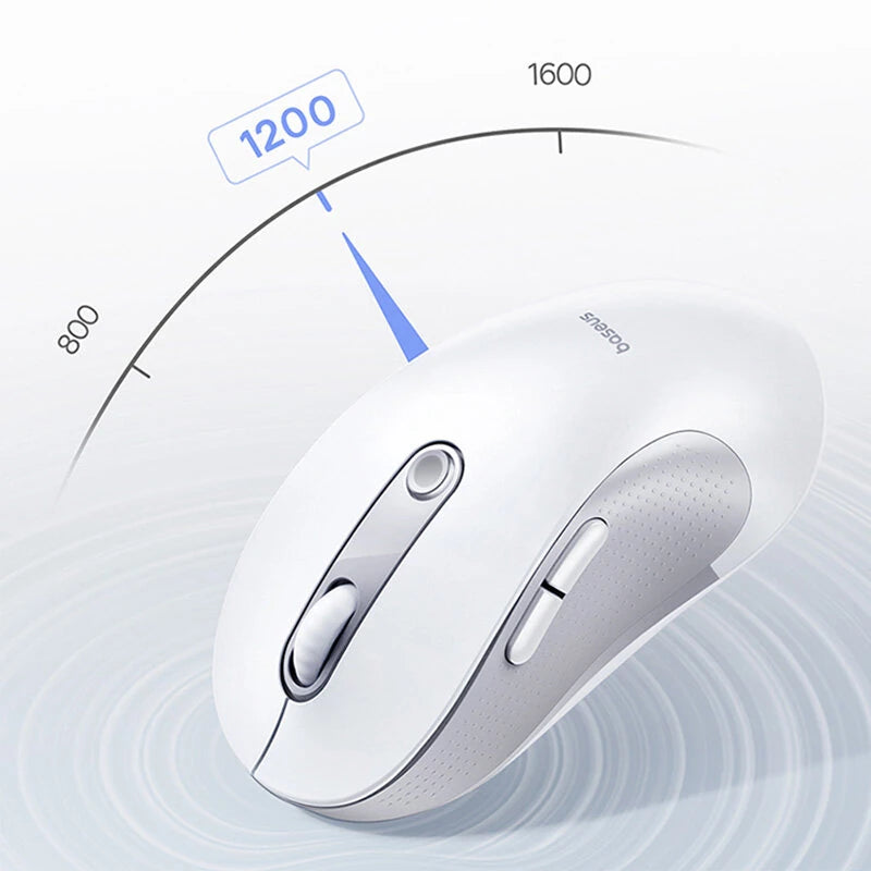 Baseus F02 bluetooth 5.3 Ergonomic Wireless Mouse 1600 DPI 70g Lightweight Portable Mute Mice for Laptop Macbook Computer