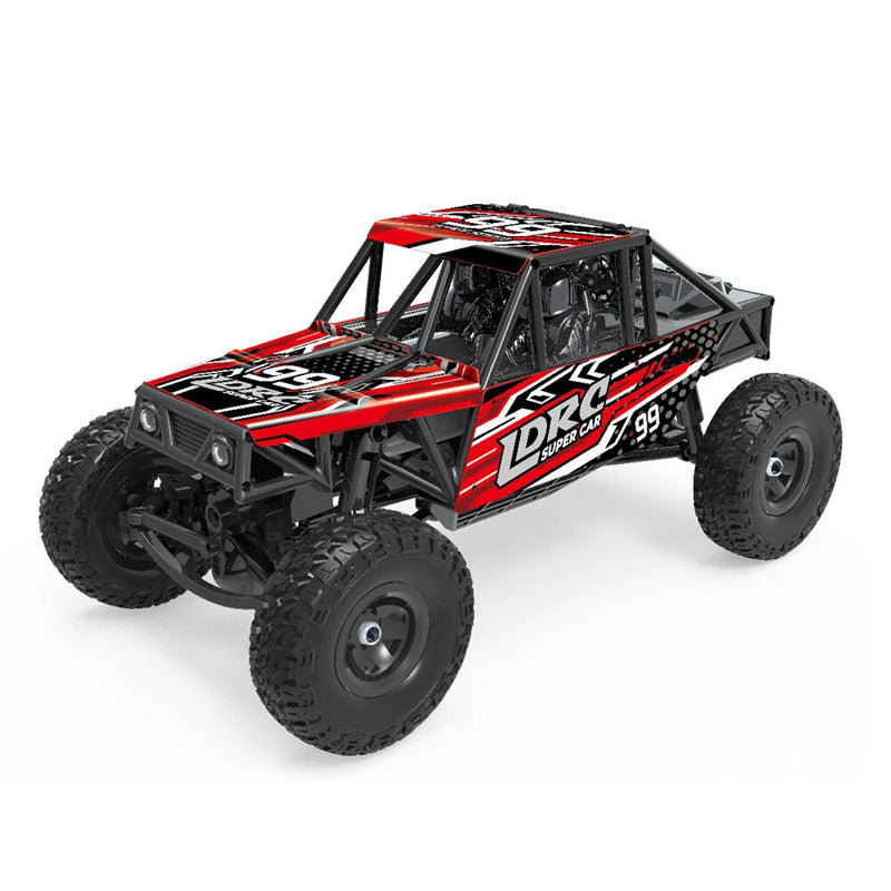 LDRC 18499 Waterproof Driving Version RTR 1/18 2.4G 4WD RC Car Rock Crawler Pipe Rack Off-Road Climbing Truck LED Light Full Proportional Vehicles Models Straight Bridge Axle Toys