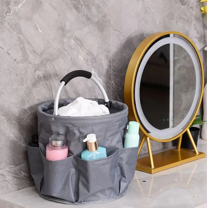 Portable Oxford Cloth Storage Basket Picnic Basket Storage Bag Picnic Bag Wash Storage Swimming Tool Chair Handheld Foldable Storage Basket for Home Travel