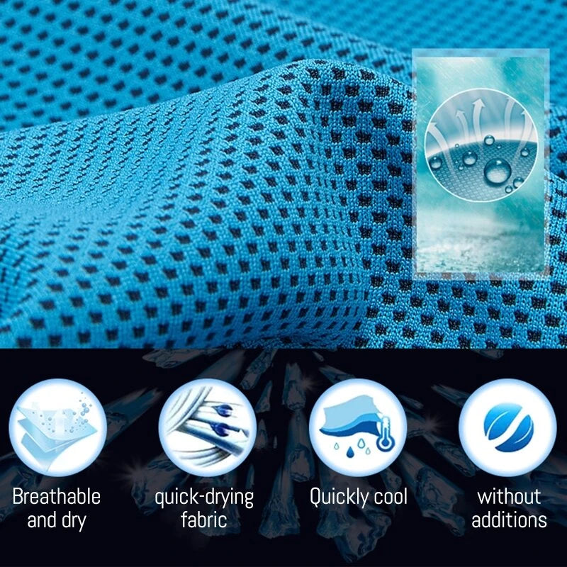 KALOAD 1 PCS Quick-Dry Cooling Towels with Storage Box Soft Breathable Sweat Absorption Cold Head Scarves for Sports Running Yoga Gym
