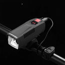 BENGGUO Solar Rechargeable Bike Headlight LED Super Brightness 1800mAh Battery Waterproof 4 Light Modes Warning Flashlight with 120dB Horn for Night Cycling