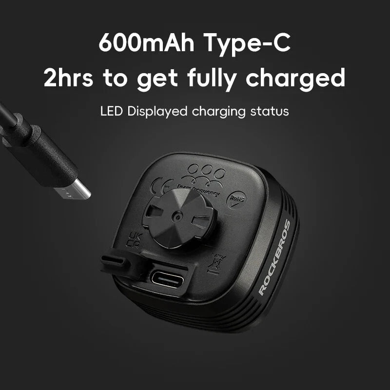 ROCKBROS Smart Bicycle Brake Sensing Taillight 12 Light Modes Vibration Sync Feedback IPX6 Waterproof USB Rechargeable Safe Rear Light for MTB Road Bike Cycling